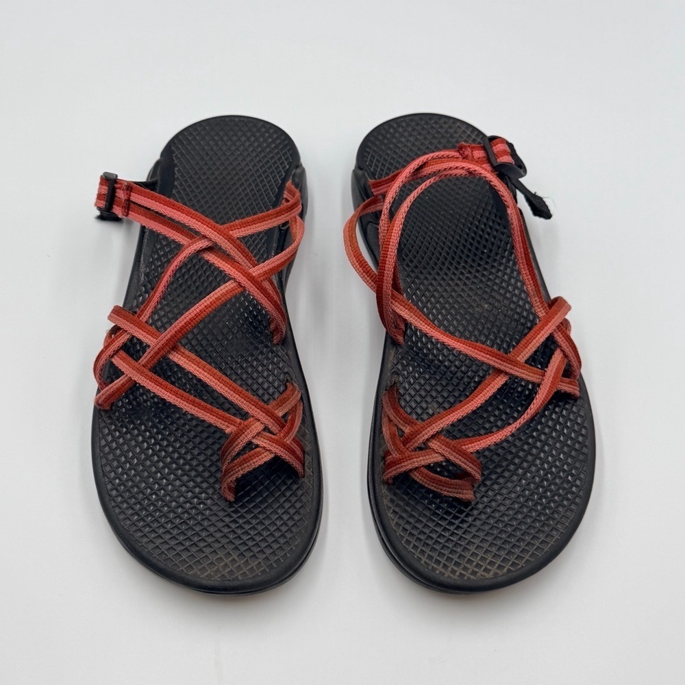 Chacos Zong X EcoTread Sandal in Red Multi Adjustable Strap Comfy Soft Footbed 7